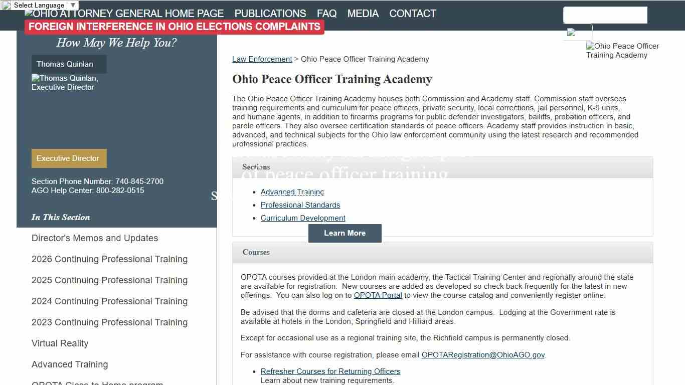 Ohio Peace Officer Training Academy - Ohio Attorney General Dave Yost